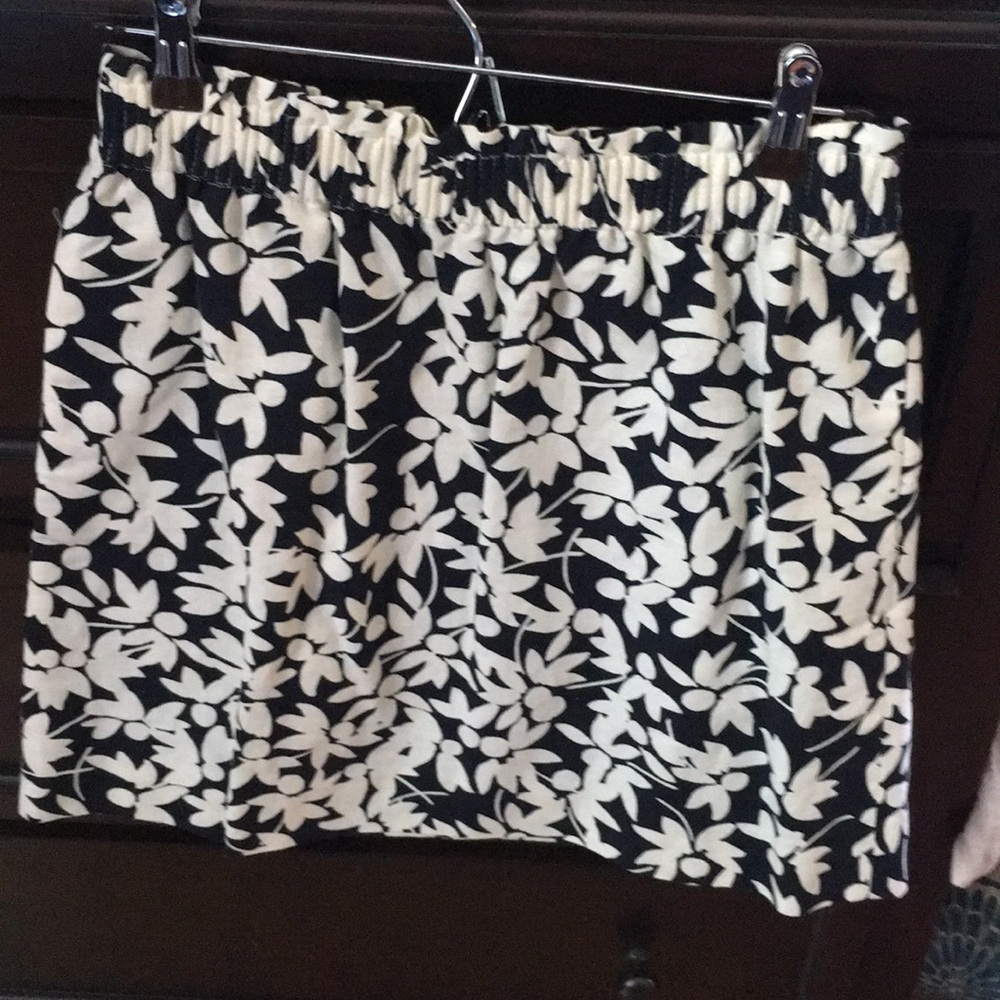 Floral navy and white skirt